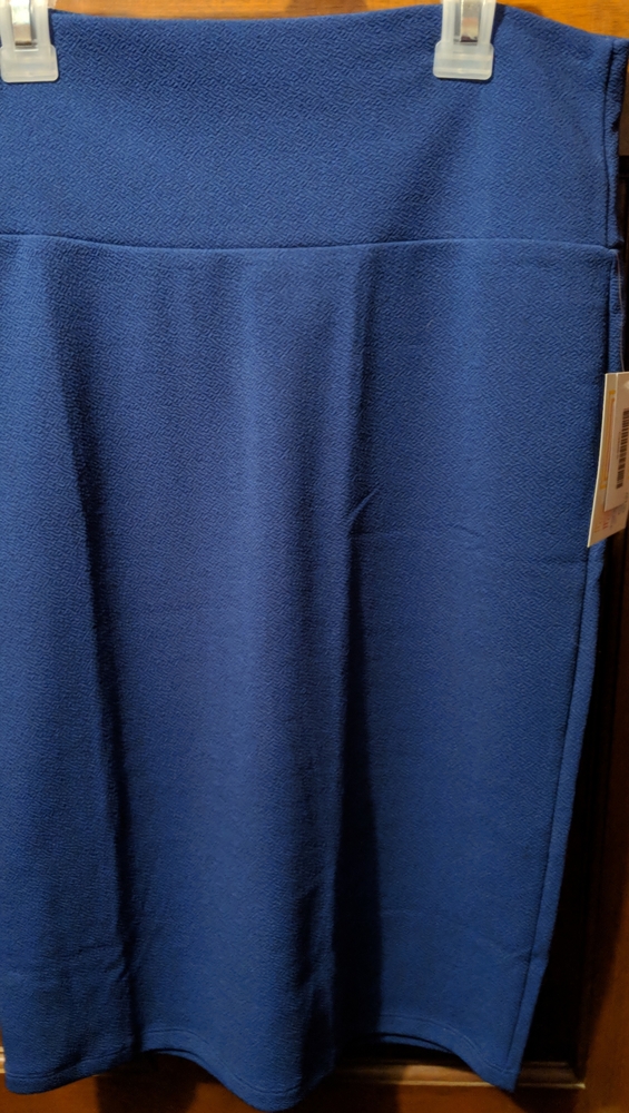 LulaRoe solid blue Cassie Pull on pencil Skirt - Small